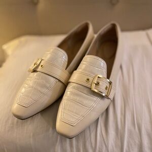 Cream Leather Rockport Loafers